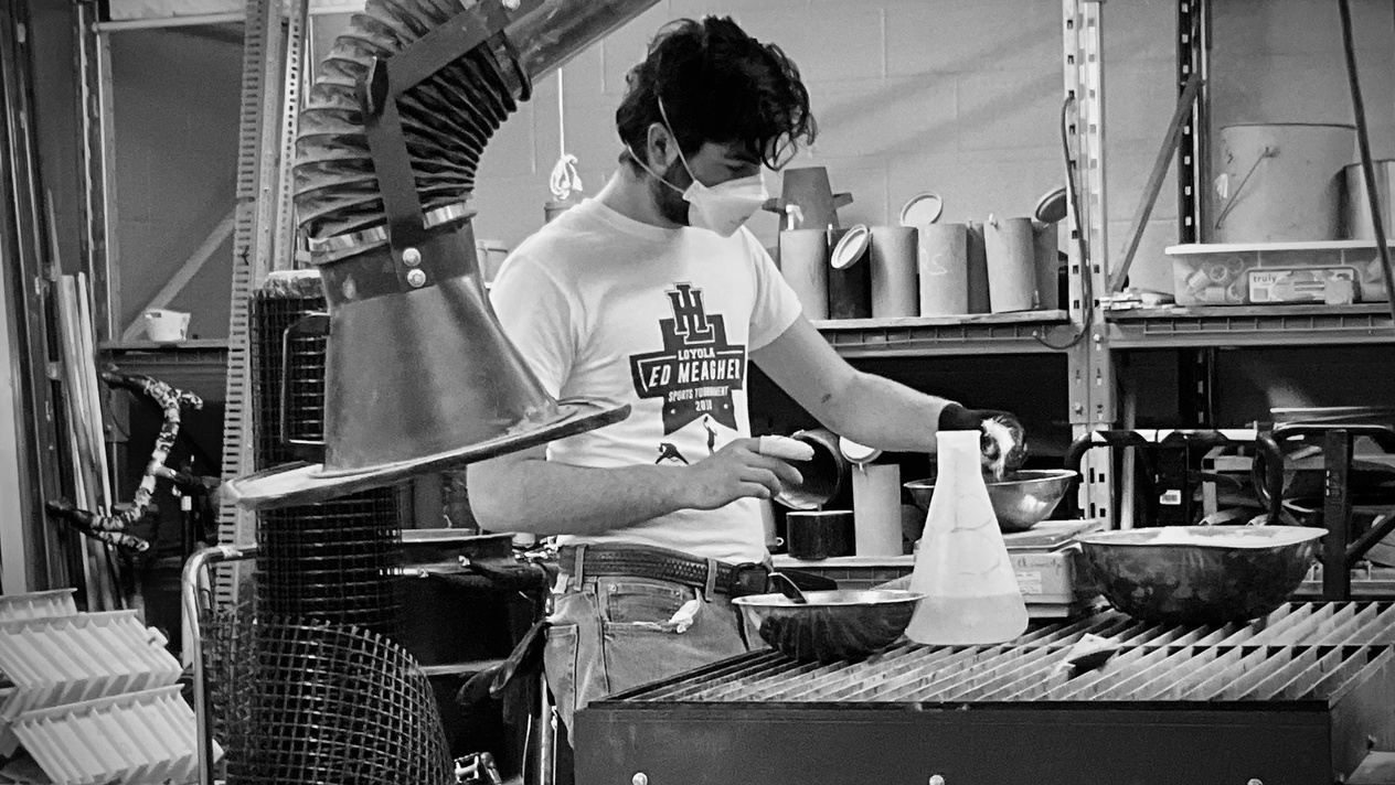 Mixing and testing concrete in the lab