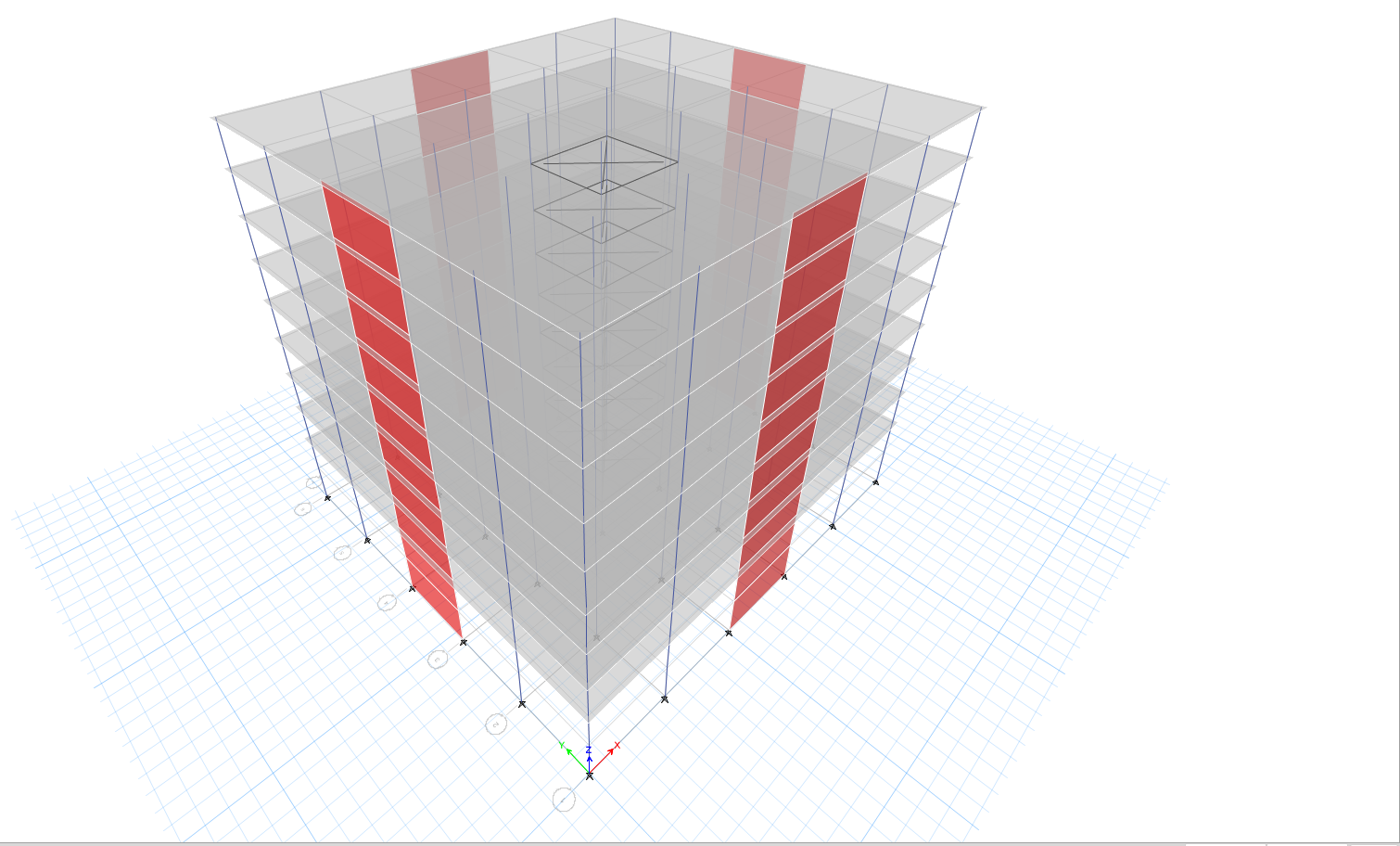 ETABS 3D model under gravity loads